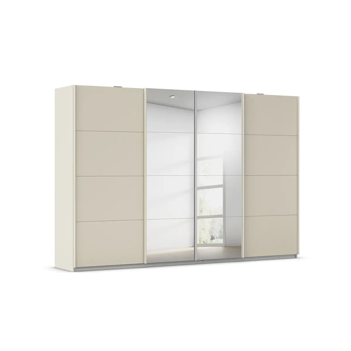 Schwebetürenschrank RIKK- B ca. 316 cm, Champagner, Spiegel