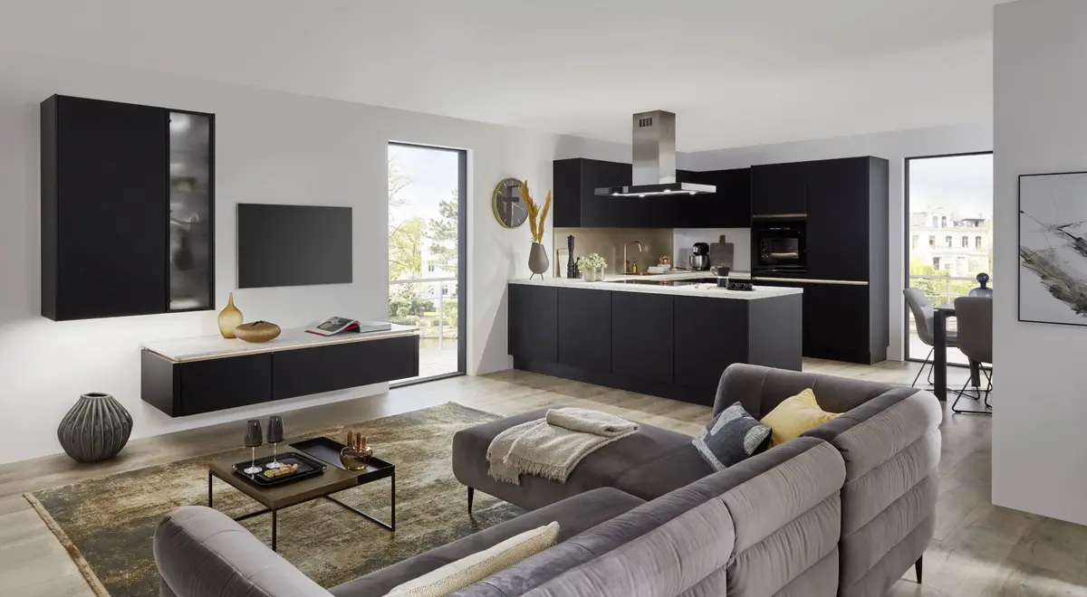 L-Küche 33.170 2 325, schwarz premium matt