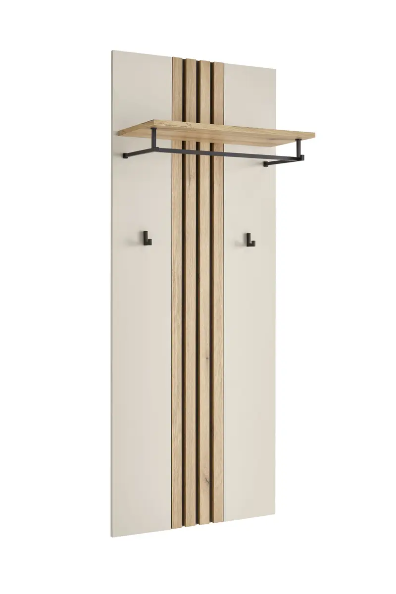 Garderobenpaneel - B ca. 60 cm, Kaschmir, Evoke Eiche Nachbildung