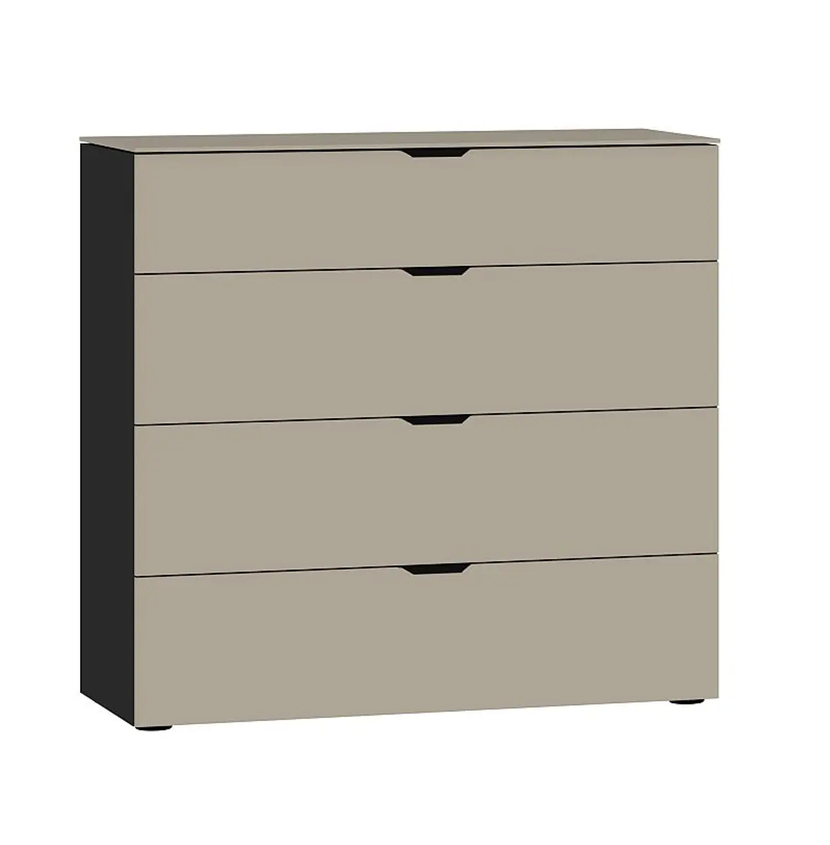 Kommode JOIN IT- Glas, Hellbraun, Matt, Schwarz