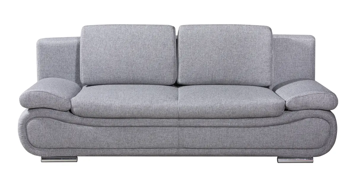 Querschläfer - Schlaffunktion mit Bettkasten, Armlehne verstellbar, Stoff, Grau