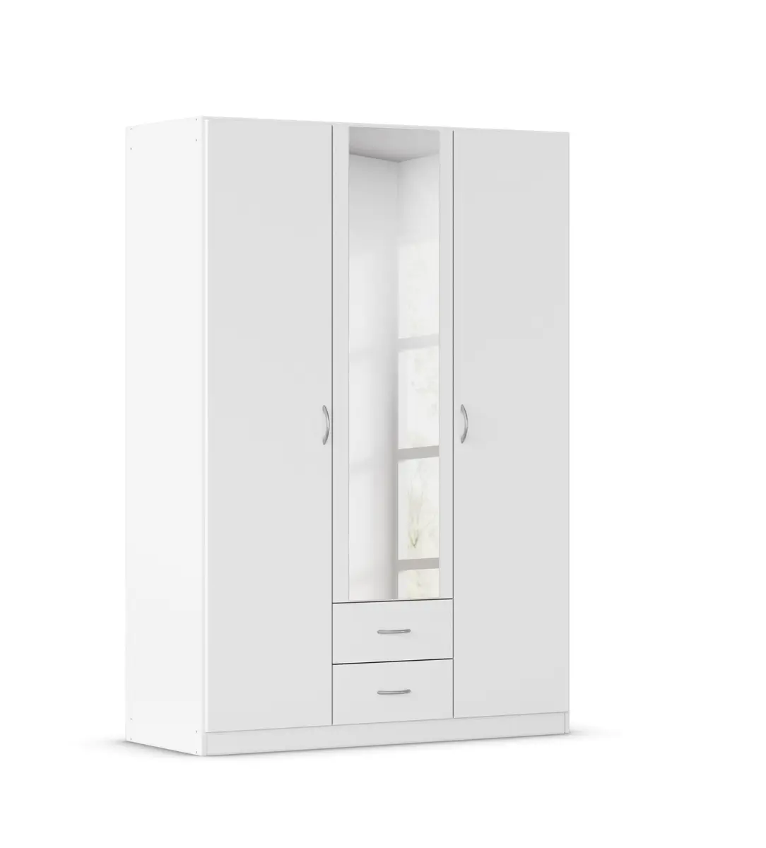 Drehtürenschrank- B ca. 136 cm, Weiß, Spiegel