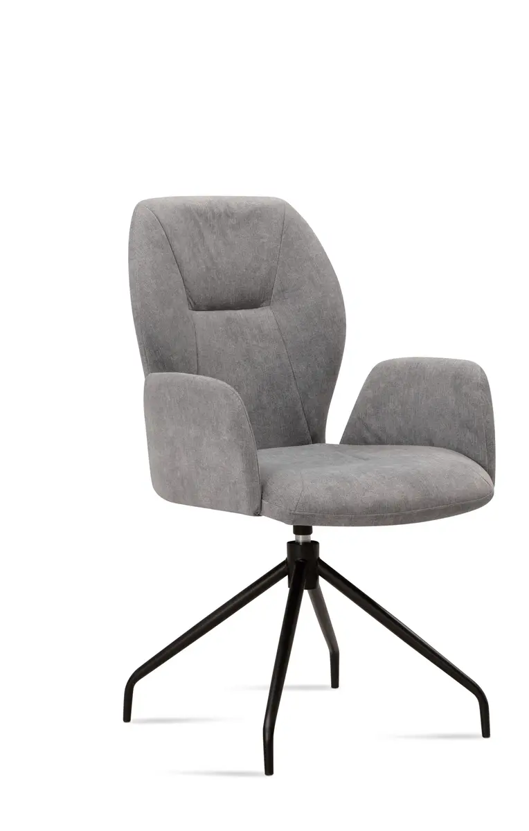 Armlehnstuhl - Drehbar, Stoff, Hellgrau