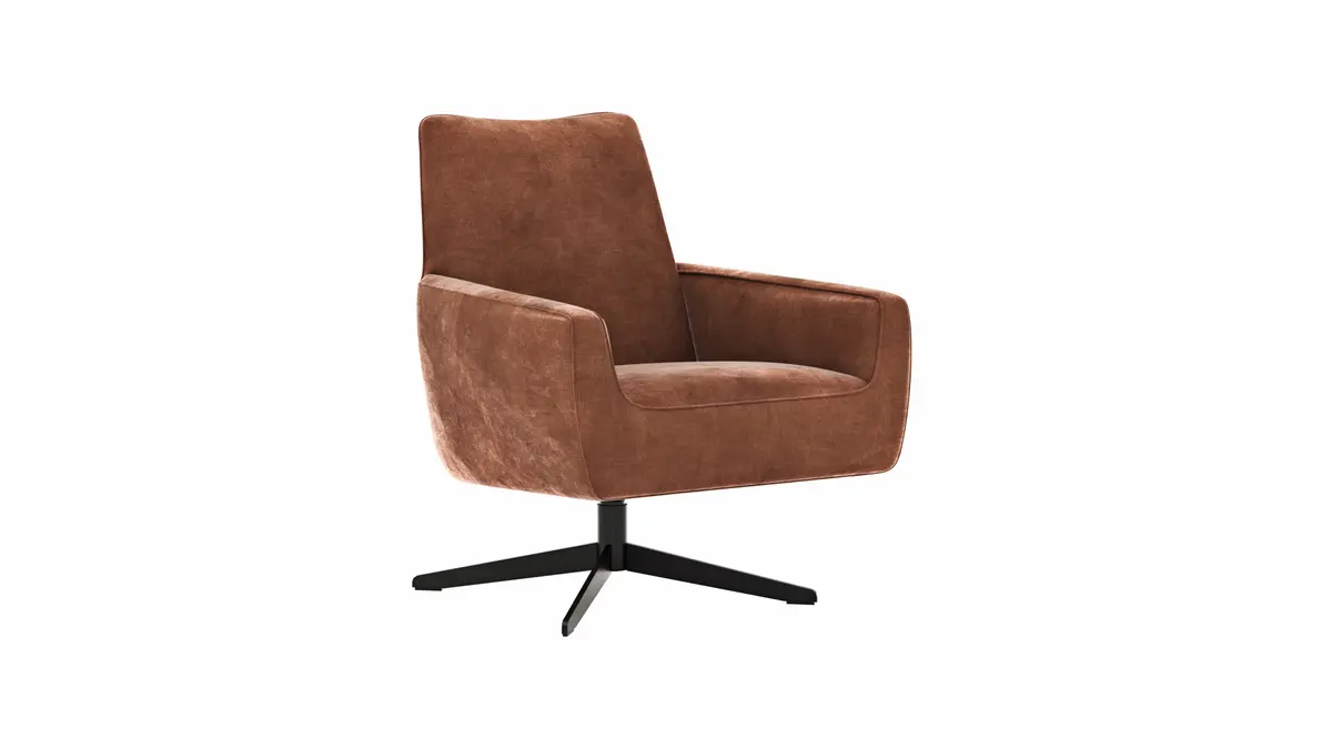 Drehsessel Matina - Größe L, Velour, Kupfer