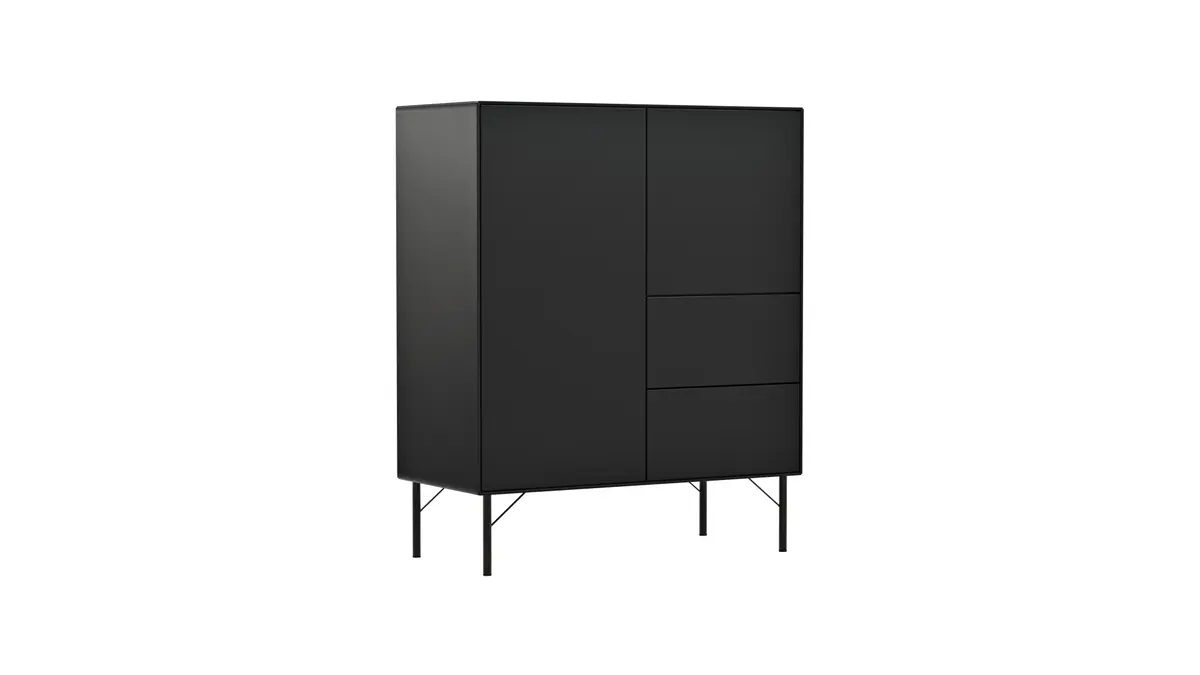 Highboard Edge - Lack, Schwarz