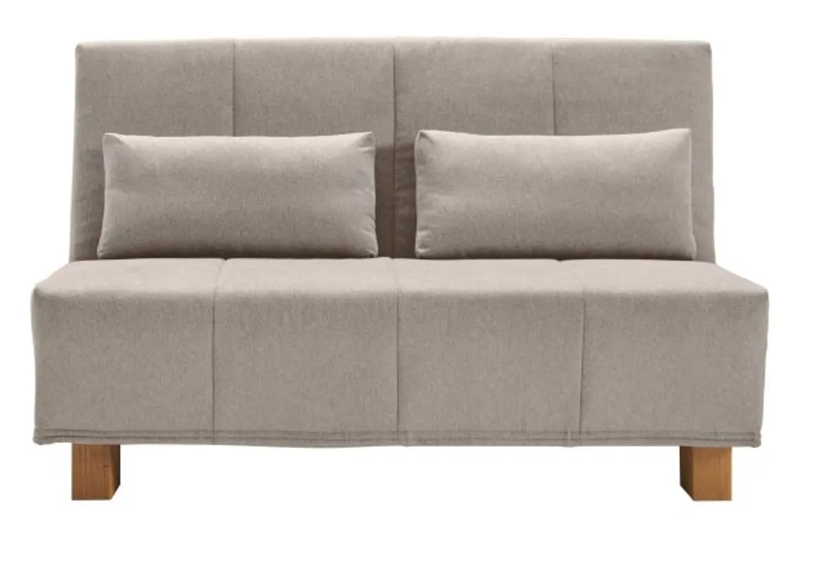 Schlafsofa EASY DELUXE - 2-Sitzer, 140 cm inkl. Schlaffunktion, Stoff Graubeige