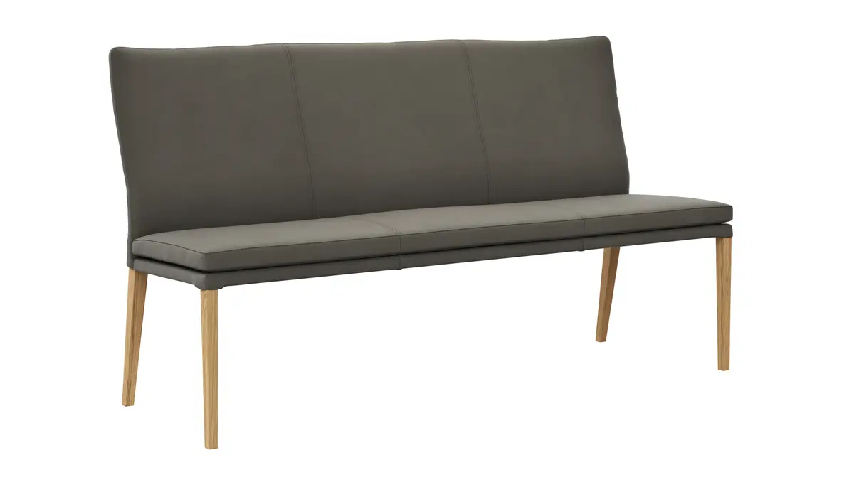 Polsterbank Tuma - Breite ca. 175 cm, Leder, Grau
