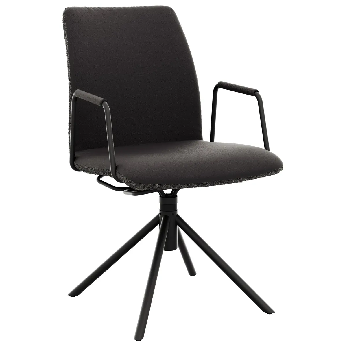 Armlehnstuhl Sedana - drehbar, Stoff, Dunkelgrau