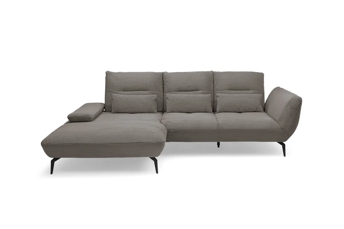 Ecksofa PAYTON - Ecke links, 2-Sitzer, Stoff, Taupe