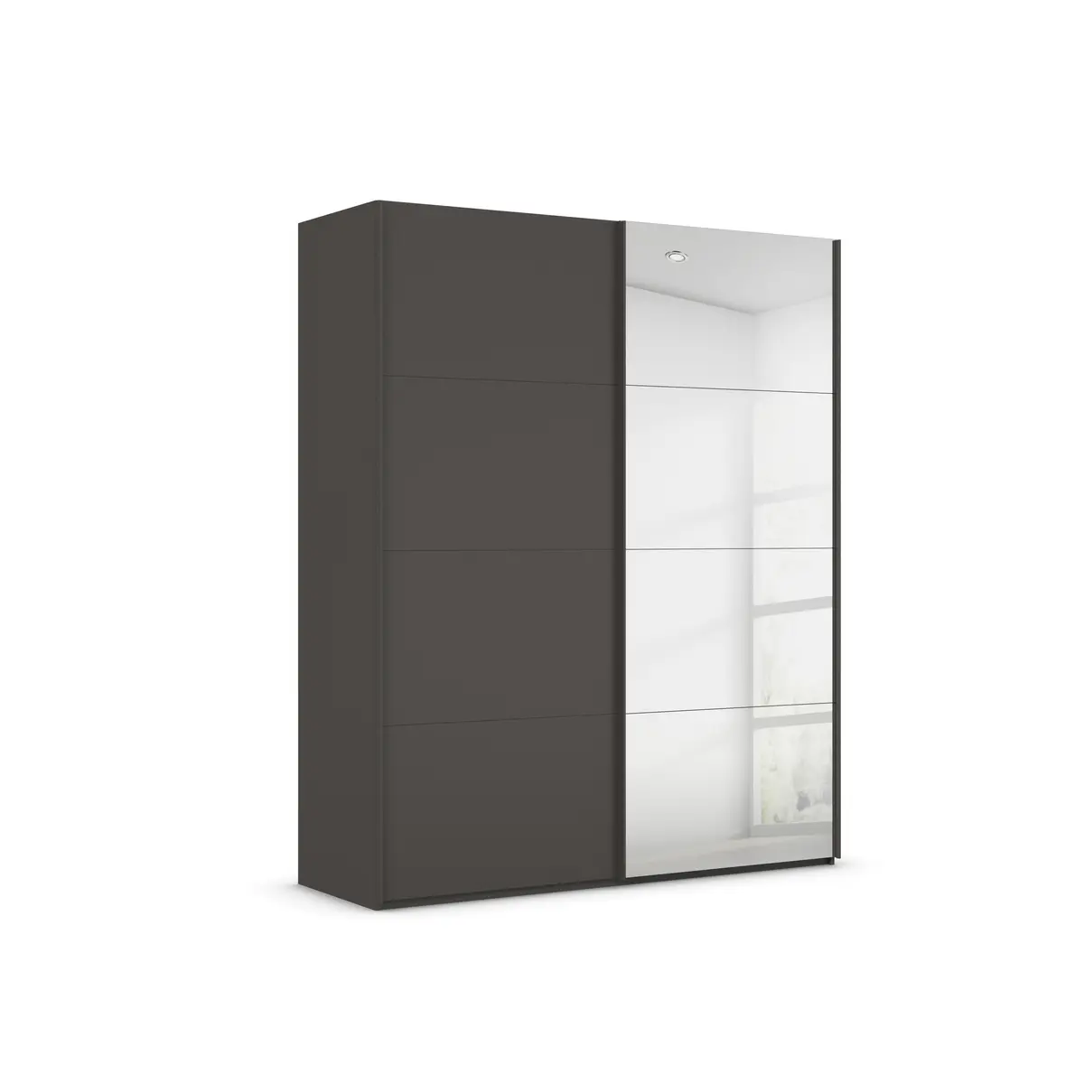 Schwebetürenschrank ROVERO- B ca. 181 cm, Graphit, Spiegel
