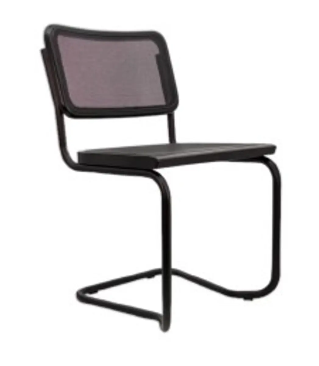 Freischwinger - Stoff, Schwarz, Massivholz schwarz