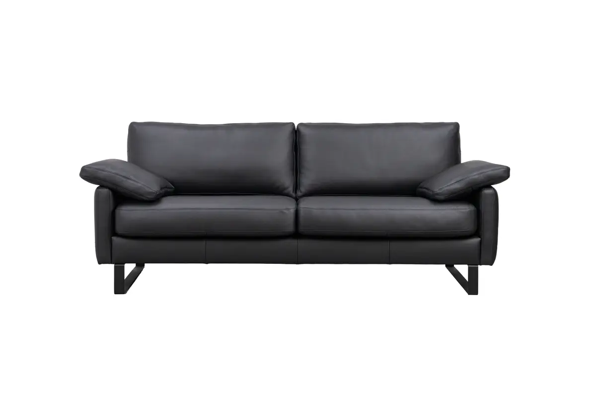 Sofa Smilla - 3-Sitzer, Leder, Schwarz