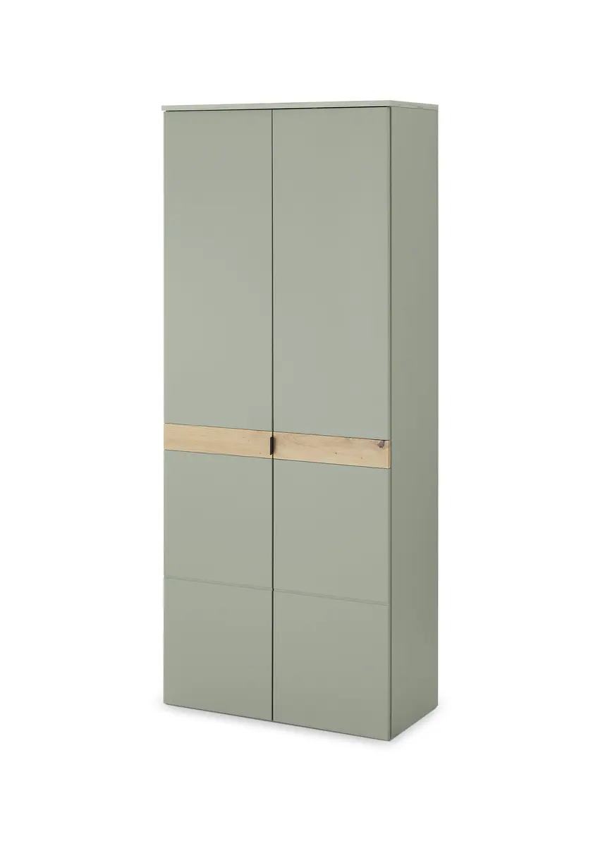 Garderobenschrank - B ca. 75 cm, Schilfgrün, Artisan Eiche Nachbildung