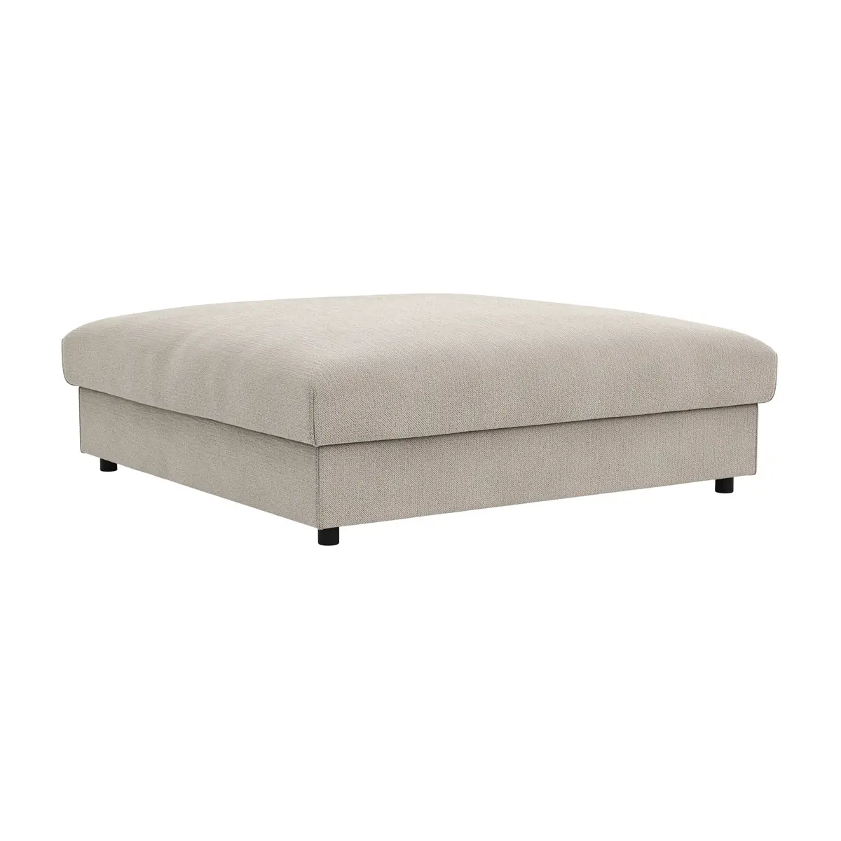 Hocker Stormy - LB ca. 110x110 cm, Stoff, Creme