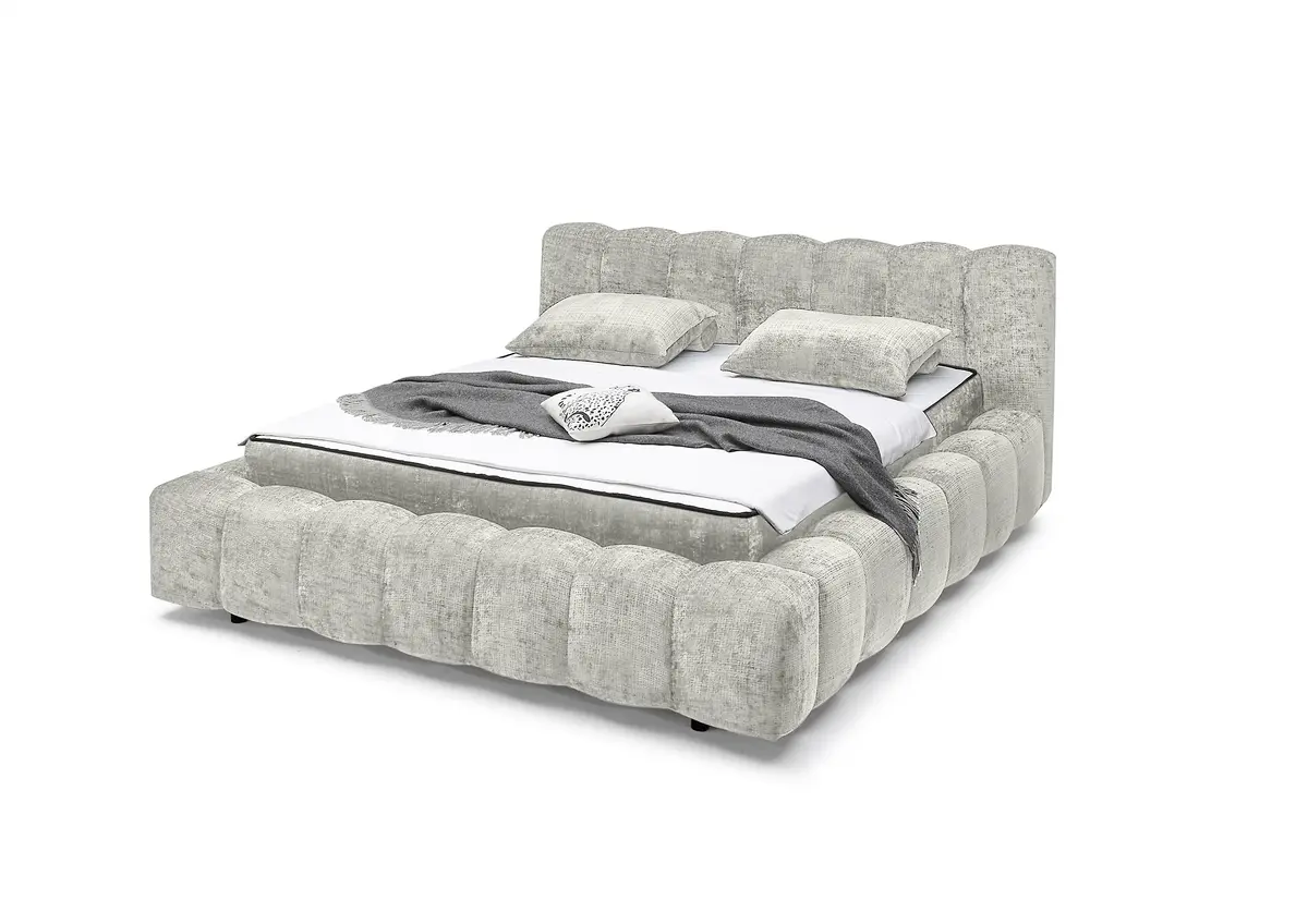 Polsterbett- Liegefläche ca. 180x200 cm, Stoff, Taupe