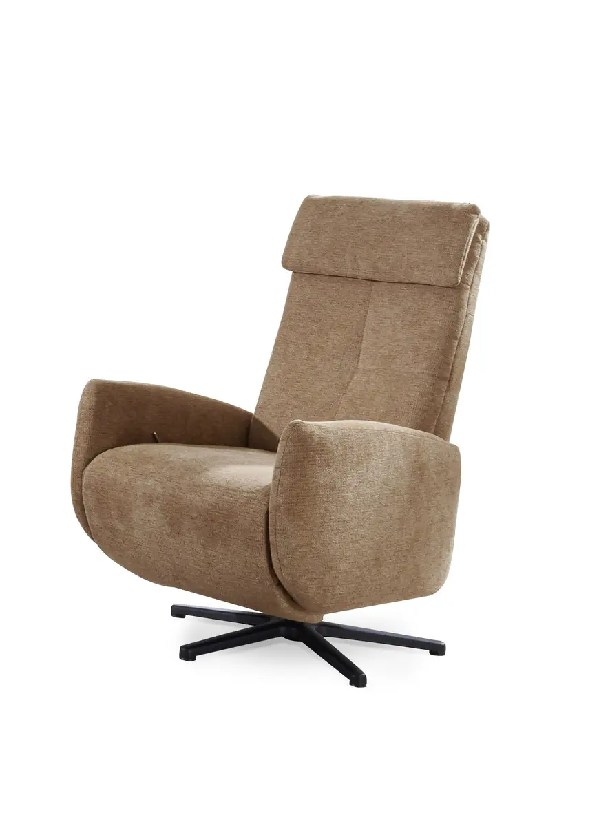 Drehsessel - Größe L, inkl. Relaxfunktion, Stoff, Cognac