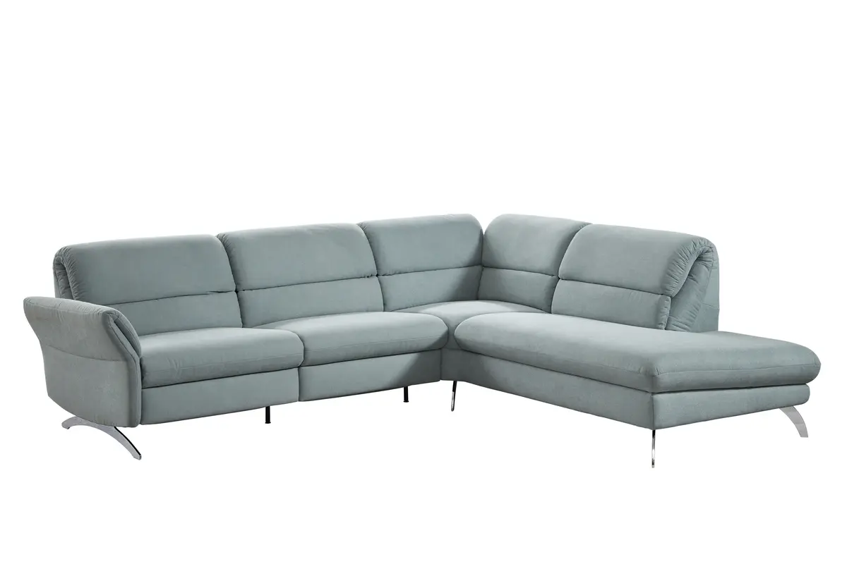 Ecksofa EM Koper -  3-Sitzer mit Ecke rechts, Rückenlehne verstellbar, Stoff, grün