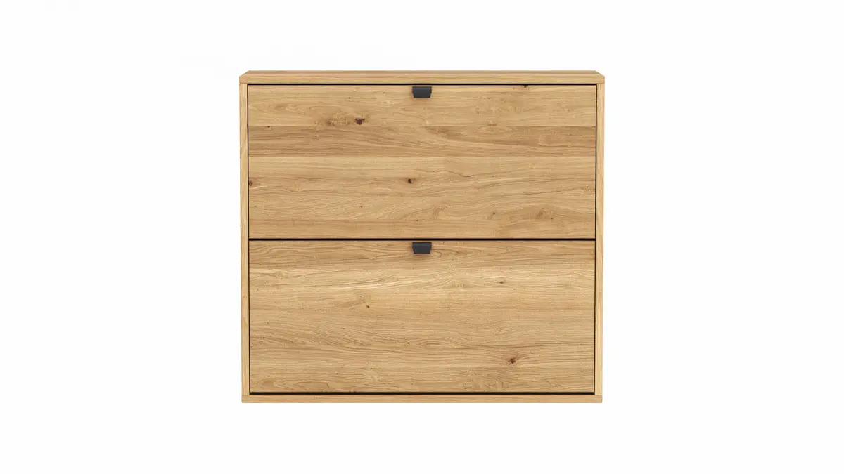 Schuhschrank Williston - Korpus Wildeiche massiv / Front sandgestrahlt