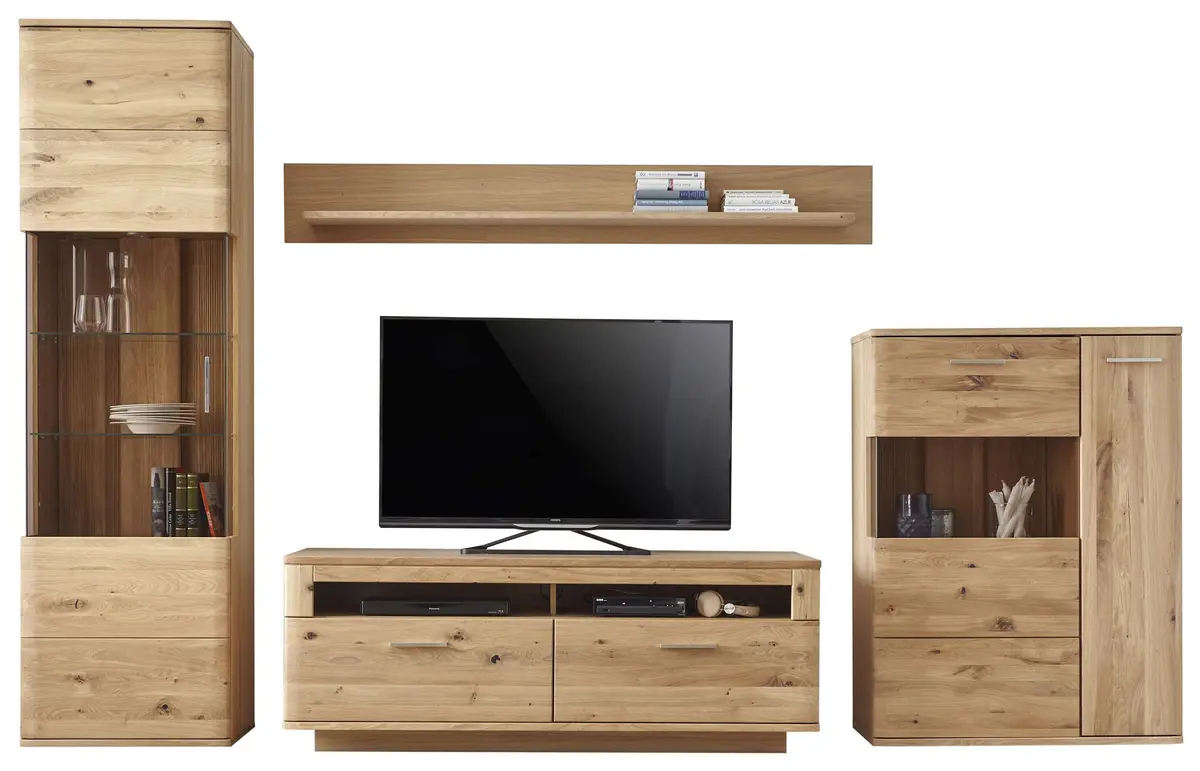 Wohnwand Paso - Holzfarben Bianco