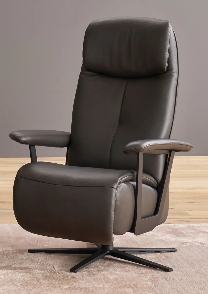Fernsehsessel EM Duisburg - Relaxfunktion manuell, Leder, braun