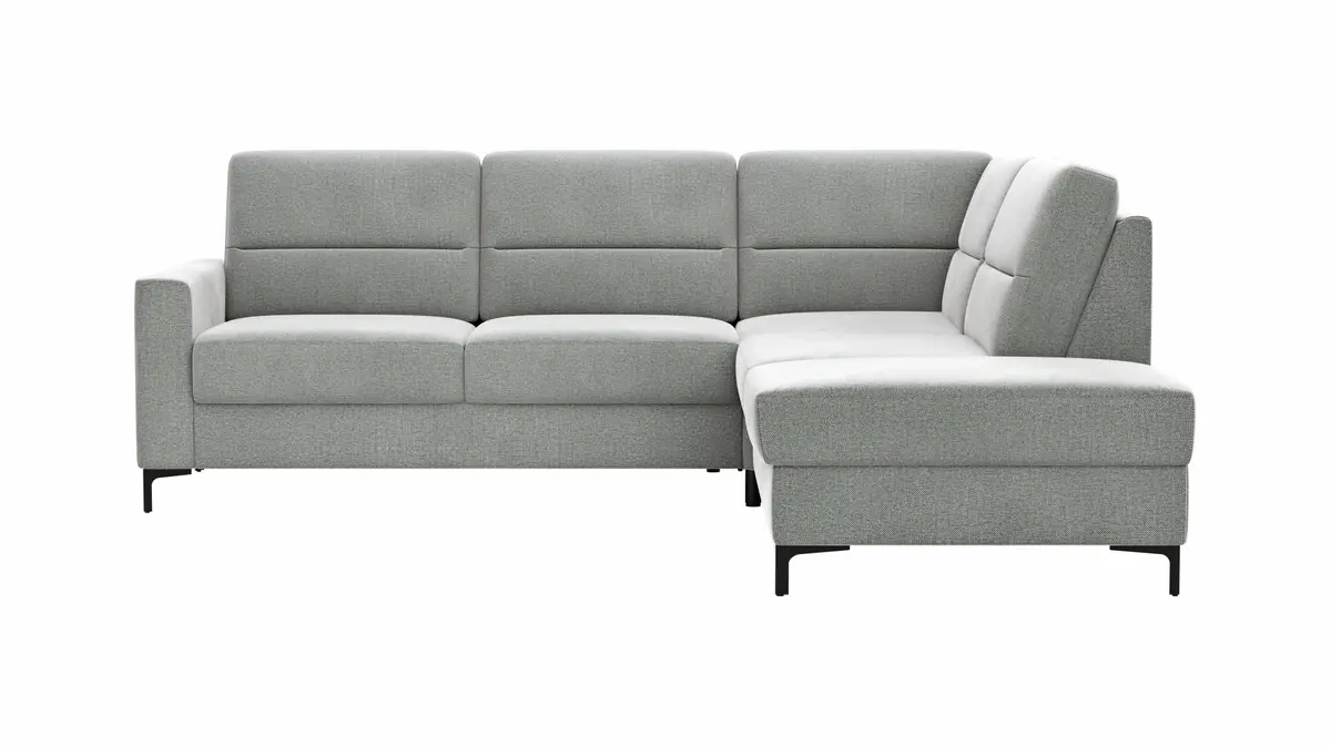 Ecksofa Merlos H. - 2,5-Sitzer mit Ecke rechts, Stoff, Grau