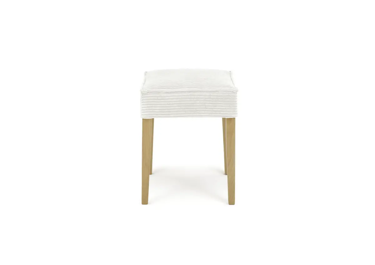 Hocker  SITTING TOGETHER_L- Stoff, Creme, Eiche Natur