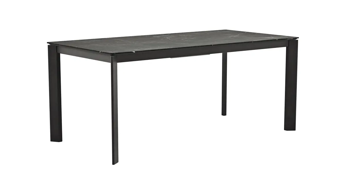 Esstisch Menosa - ausziehbar, LB ca. 180x90 cm, Laminat, Marmor Schwarz