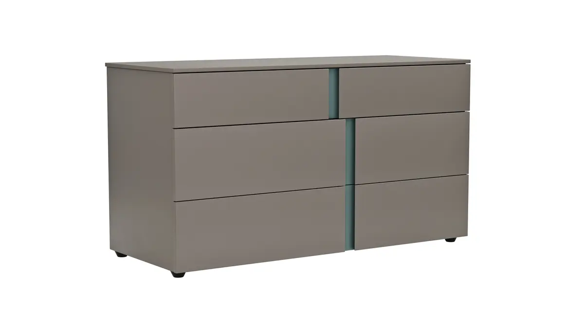 Kommode Loretto - BHT ca, 127x70x51 cm, Lack matt, Steingrau