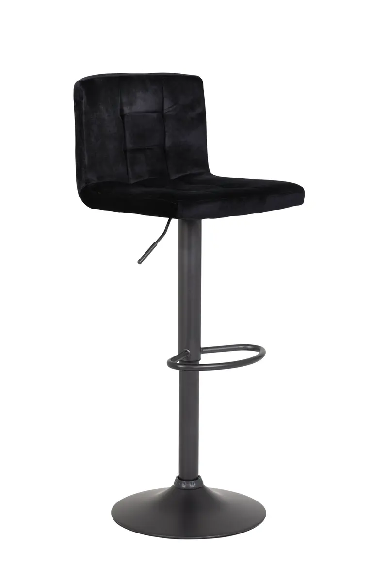 Barhocker - höhenverstellbar, Stoff, Schwarz