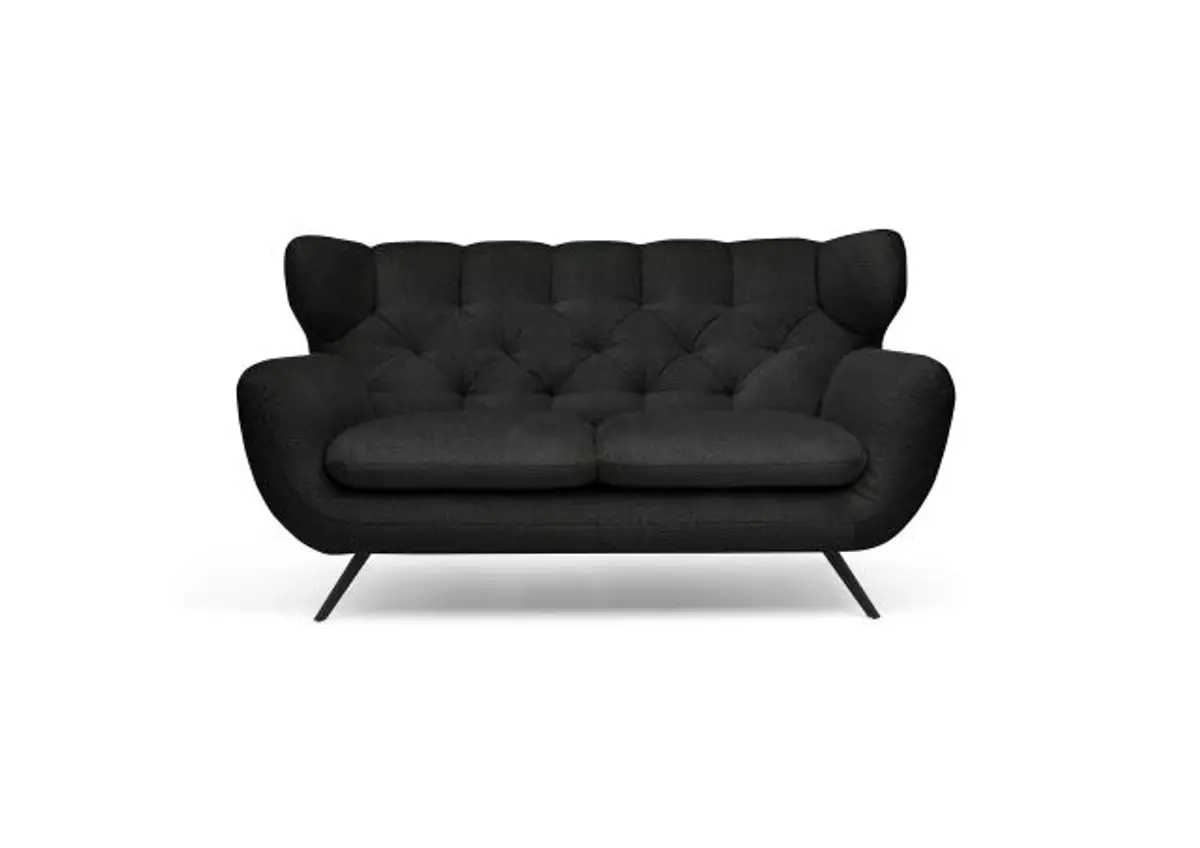 Sofa CHIRA - 2,5-Sitzer, Stoff, Schwarz