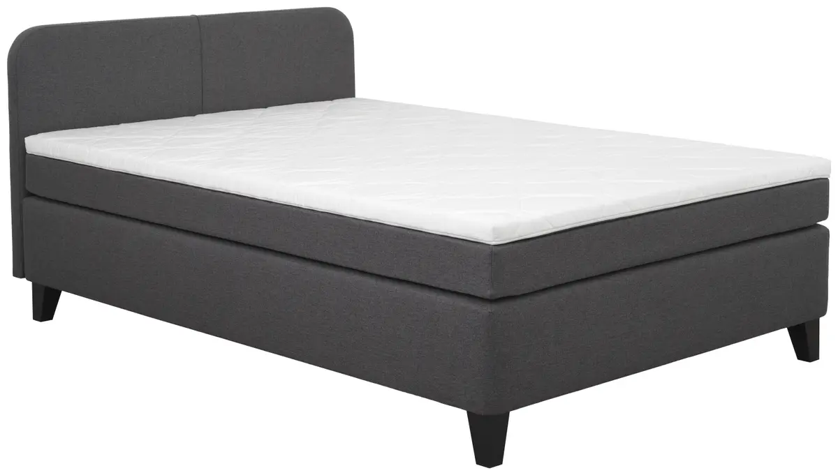 Boxspringbett- Liegefläche ca. 140x200 cm, Stoff, Anthrazit