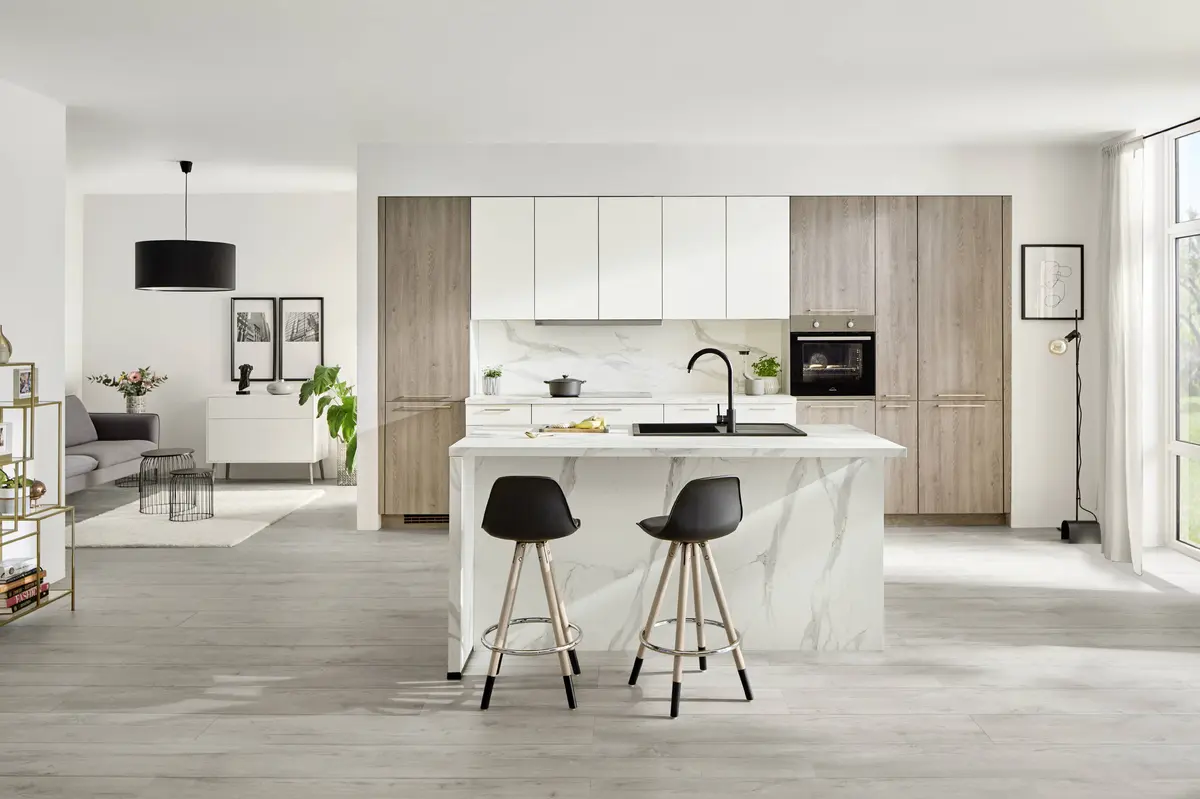 Inselküche EM Senso 1 324, Weiß