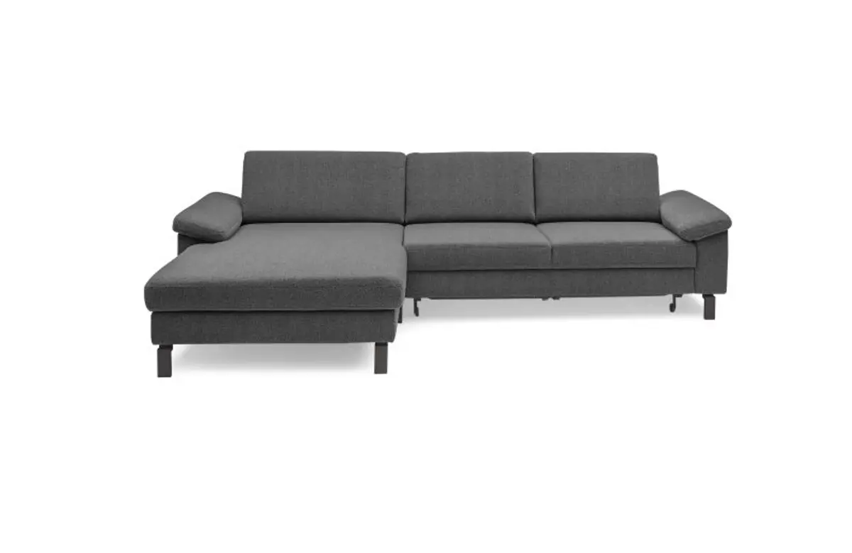 Ecksofa CALM MOVE - Ecke links, 2,5-Sitzer inkl. Schlaffunktion, Microfaser, Schwarz