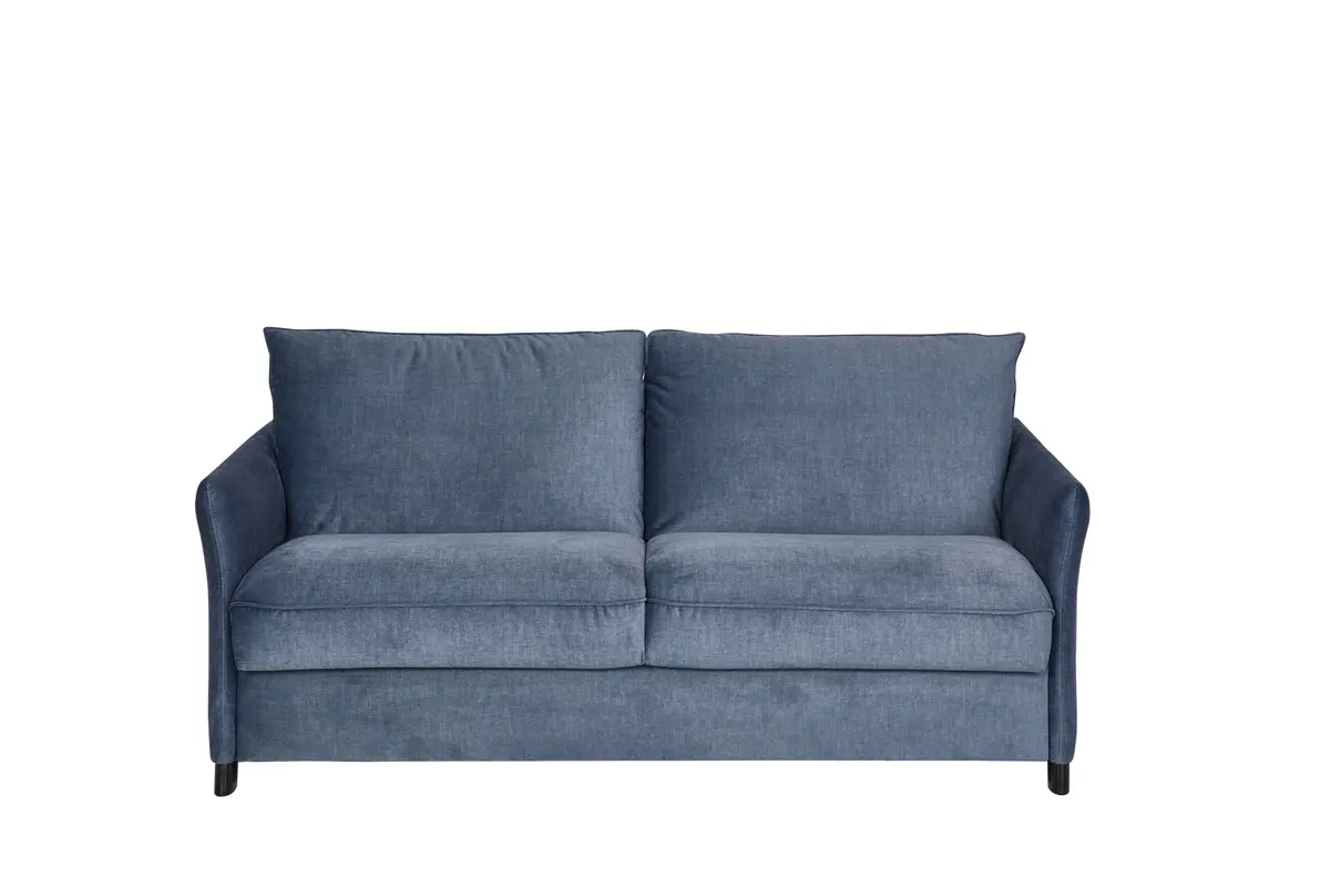 Sofa - 2-Sitzer mit Schlaffunktion, Stoff, Graublau