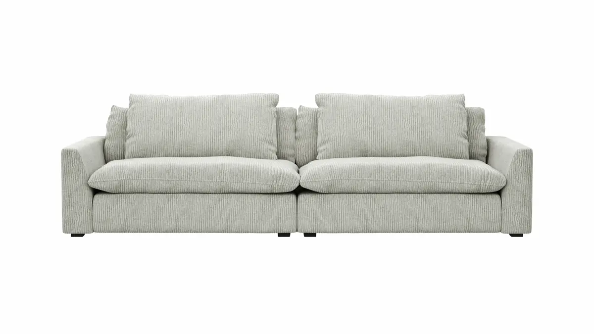 Sofa Ulf - 3,5-Sitzer, Cord, Hellgrau