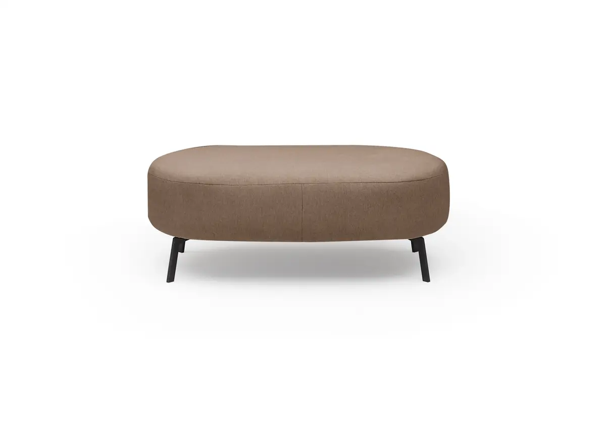 Hocker CARLLOTA - LB. ca. 125x73 cm, Stoff, Taupe