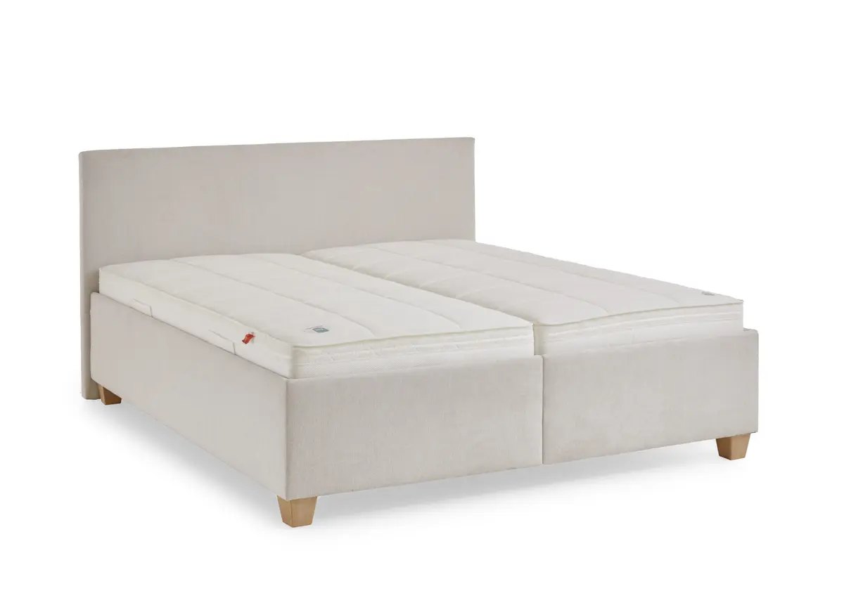Polsterbett - Liegefläche ca. 180x200 cm, Stoff, Creme