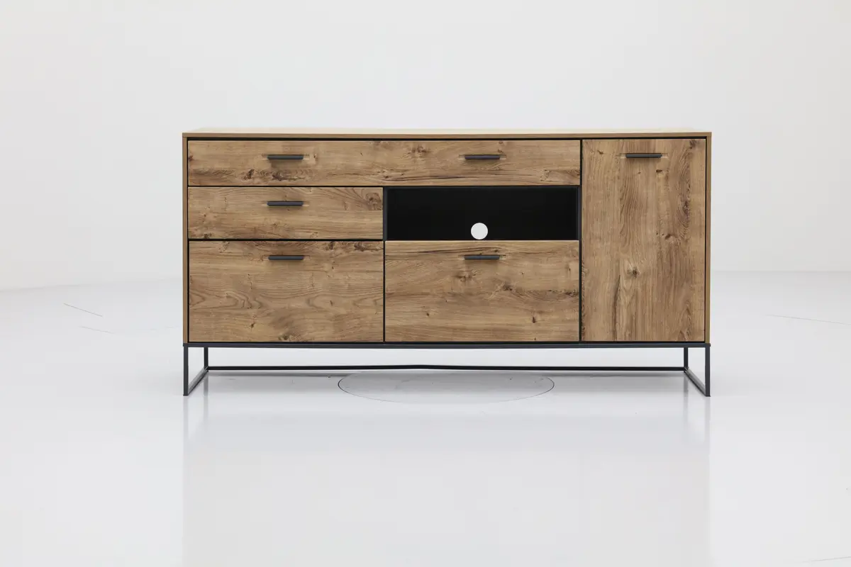 Sideboard - Eiche, Metallgestell