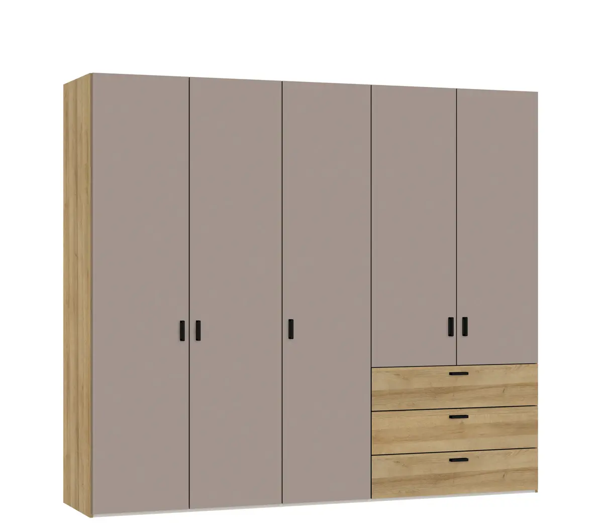 Drehtürenschrank JOIN IT- B ca. 252 cm, Eiche Dekor, Nougat