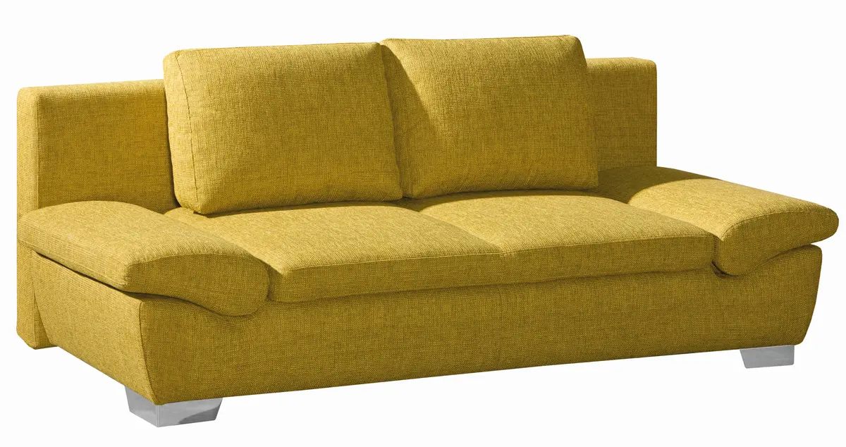 Querschläfer - Schlaffunktion mit Bettkasten, Stoff, Gelb