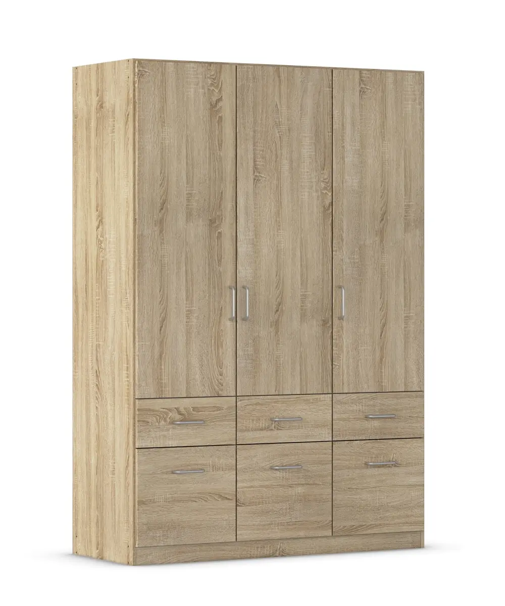 Drehtürenschrank- B ca. 136 cm, Eiche Dekor