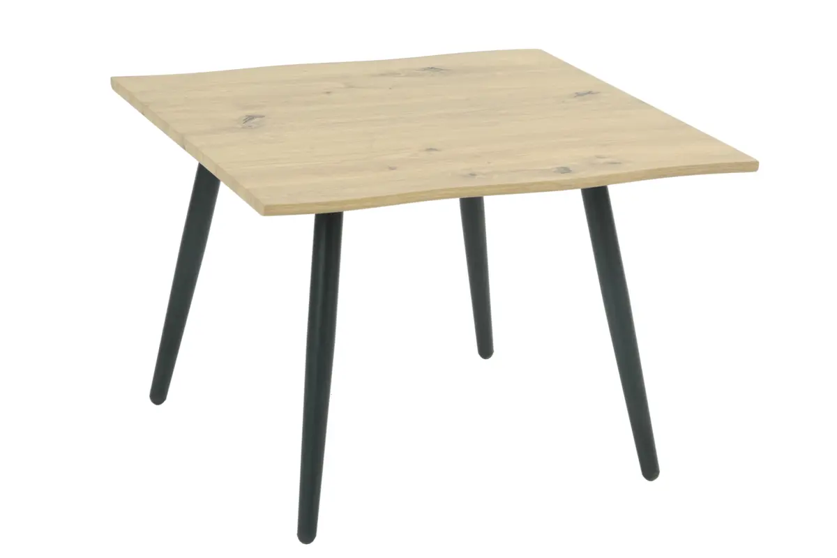 Couchtisch - LB ca. 60x60 cm, Artisan Eiche Nachbildung, Schwarz, Baumkante