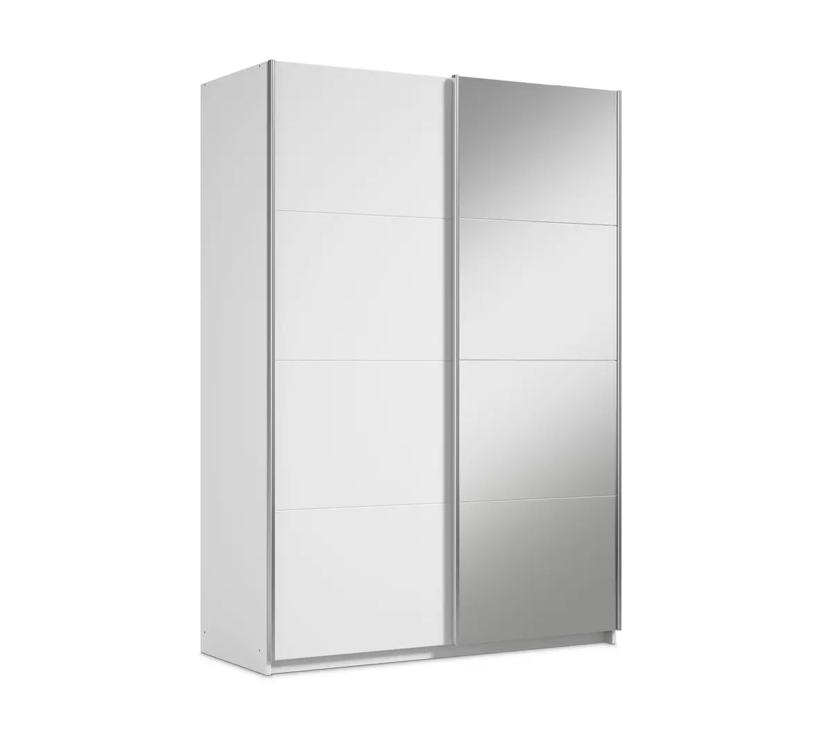 Schwebetürenschrank RUBITO- B ca. 136 cm, Weiß, Spiegel