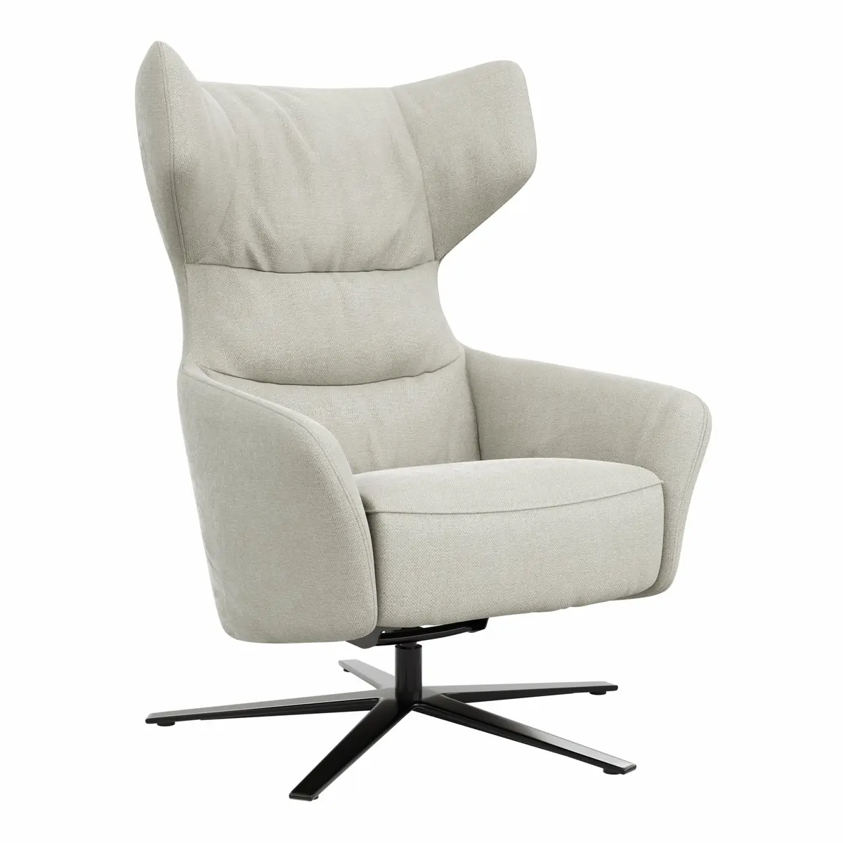 Drehsessel Houston Relax - Größe M, inkl. Relaxfunktion + Gasdruckfeder, Stoff, Natur