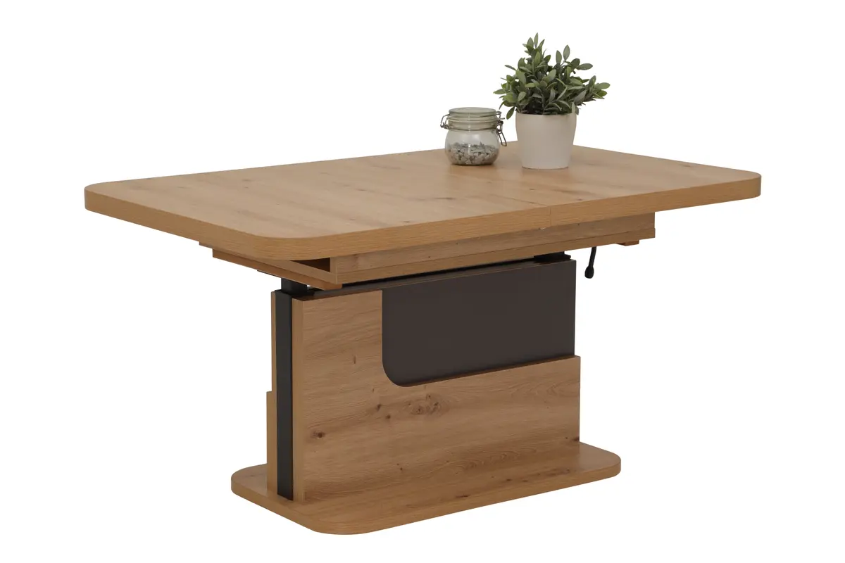 Couchtisch - ausziehbar, höhenverstellbar, LB ca. 110x70 cm, Eiche Artisan Dekor