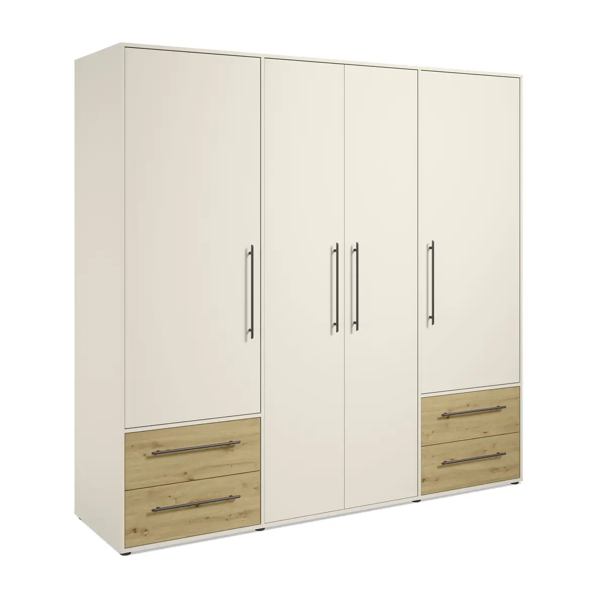  Drehtürenschrank FATHIE- B ca. 206 cm, Sand, Eiche Dekor