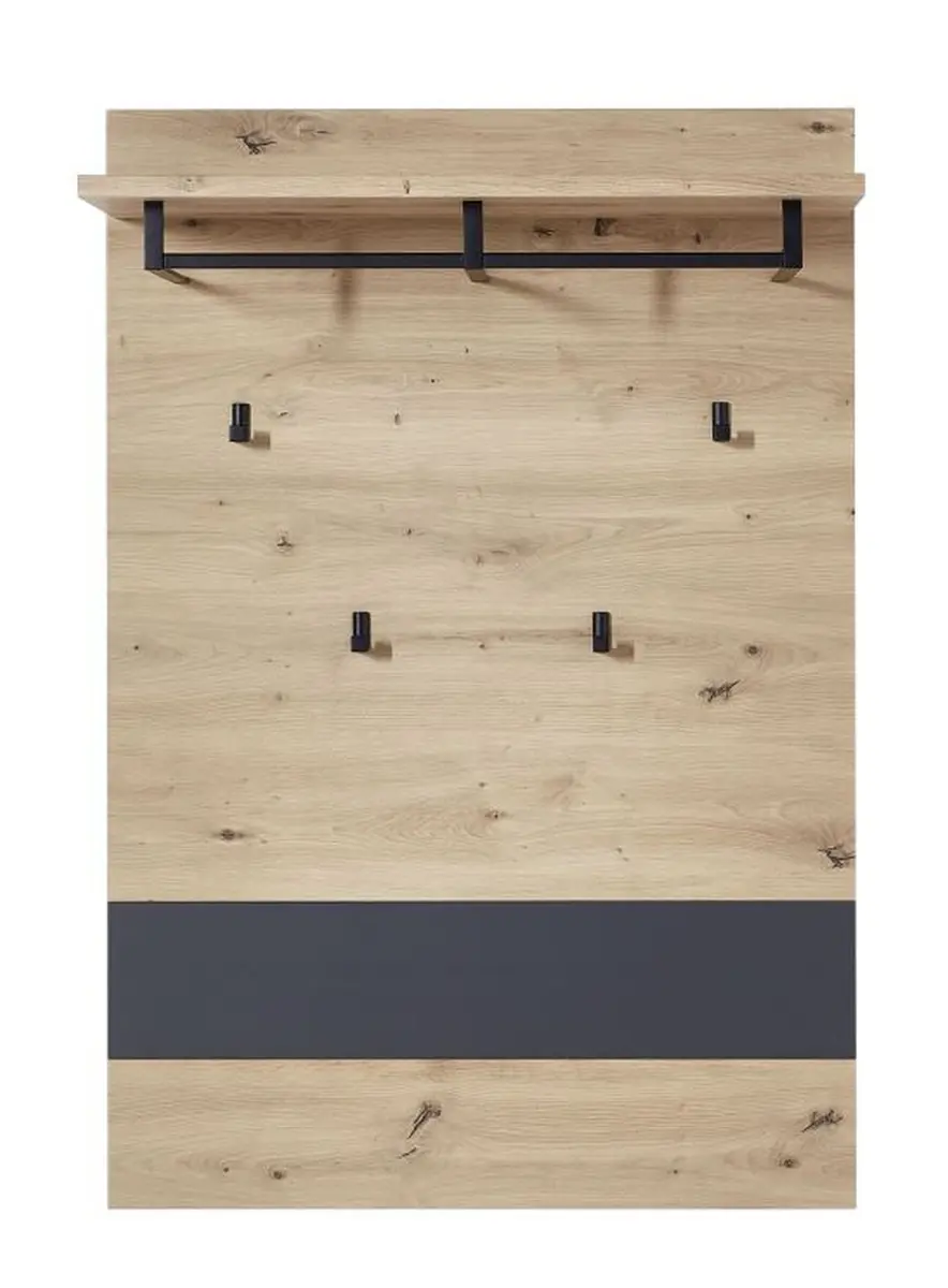 Garderobenpaneel - Eiche Dekor, Graphit