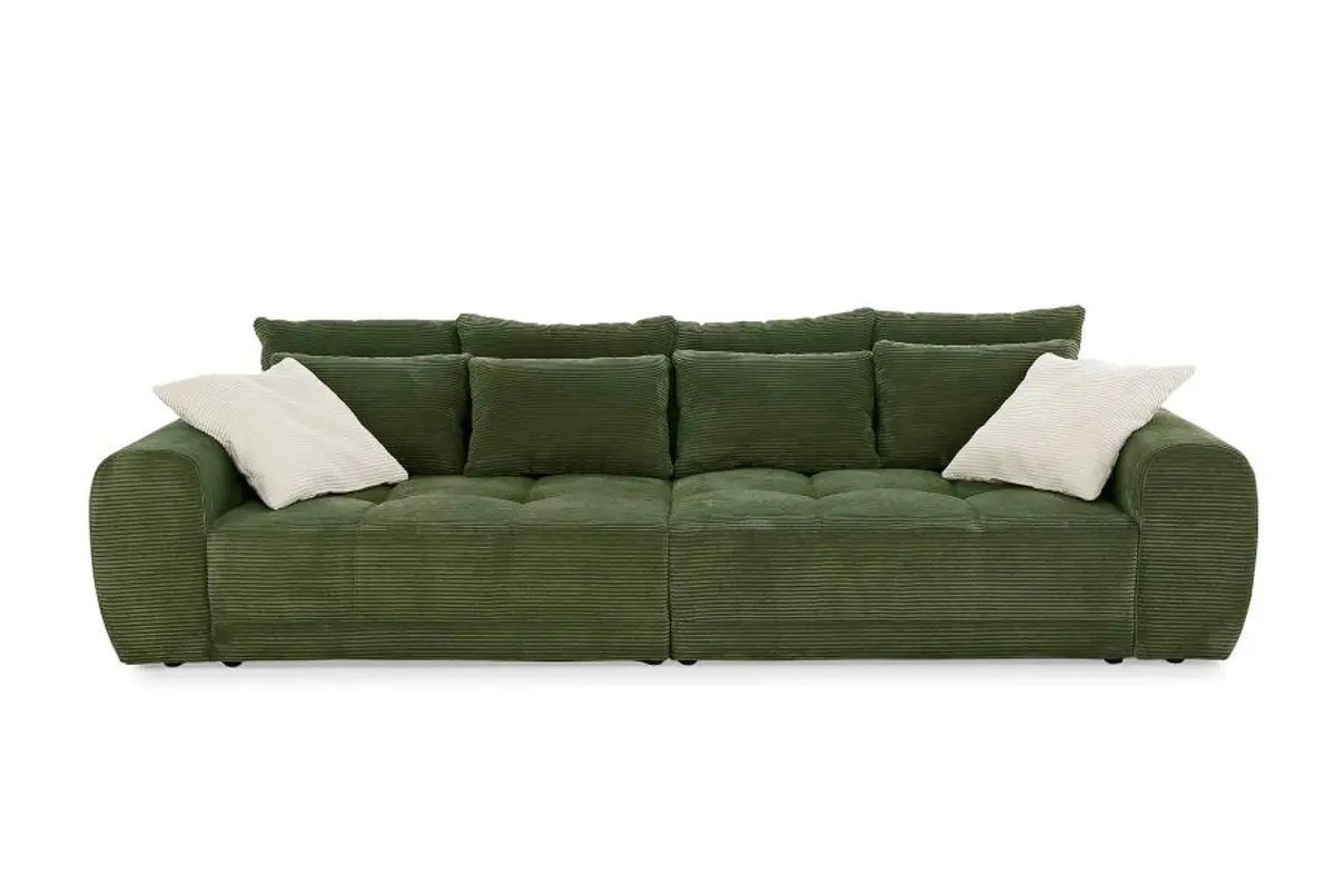 Megasofa JANNI - 3-Sitzer, Stoff, Dunkelgrün