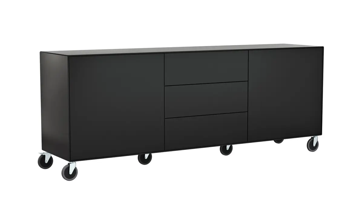 Sideboard Edge - Lack, Schwarz