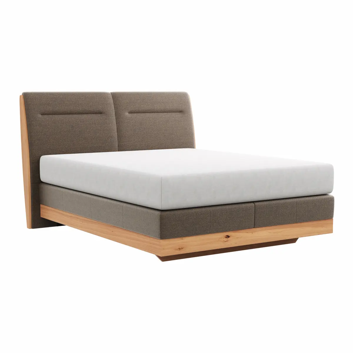 Boxspringbett Alpin Luxe - Liegefläche ca. 160x200 cm, Stoff, Braun